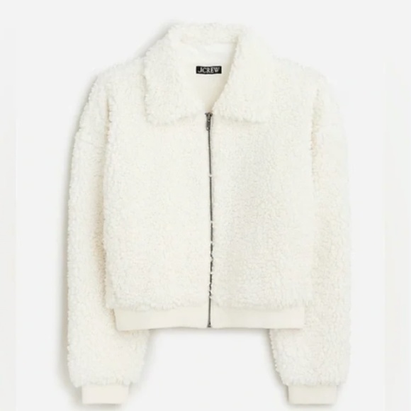 J.Crew Plush sherpa cropped jacket - Size small NWT - Picture 1 of 3